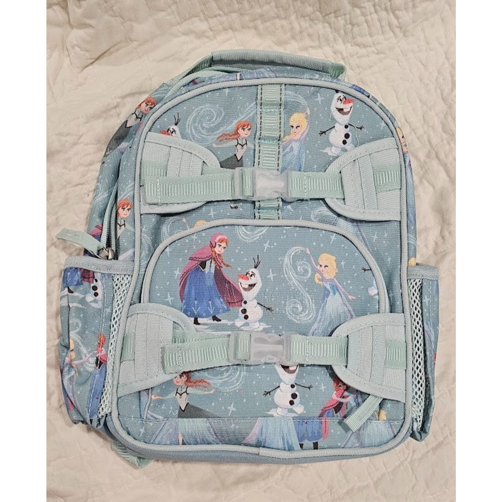 Pottery Barn Kids Disney Frozen Elsa Anna Olaf MINI Backpack Blue EUC